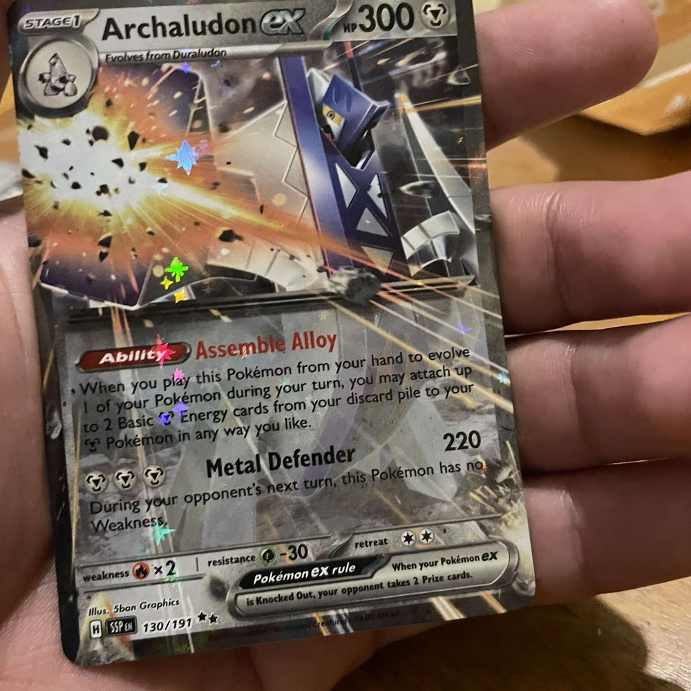 Pokemon Archaludon EX Trading Card - Silver and Blue